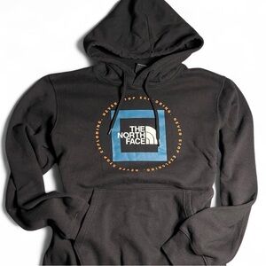 The North Face Black Hoodie with Blue Logo